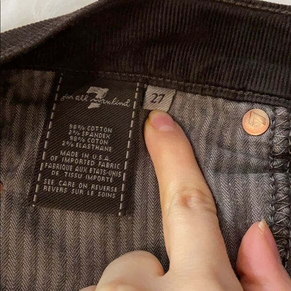 7 for all Mankind corduroy jeans brown fitted straight leg pants - Picture 6 of 6